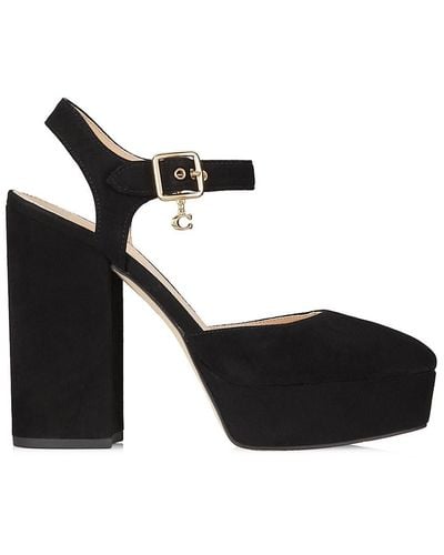 COACH Isabella Suede Platform Court Shoes - Black