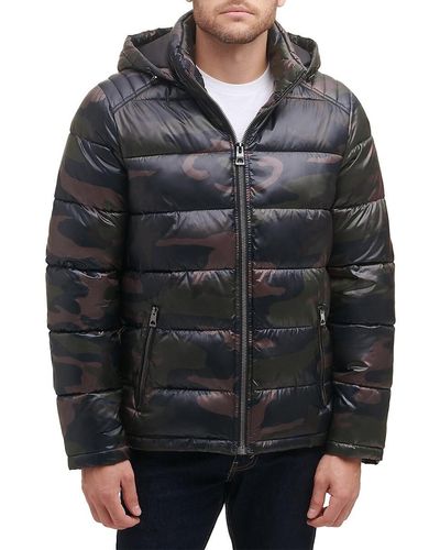 Guess Quilted Zip Up Puffer Jacket - Black