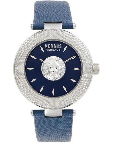 Versus 40mm Stainless Steel Leather Strap Analog Watch - Blue