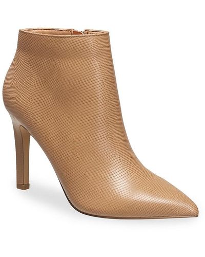 French Connection Ally Textured Faux Leather Ankle Boots - Natural