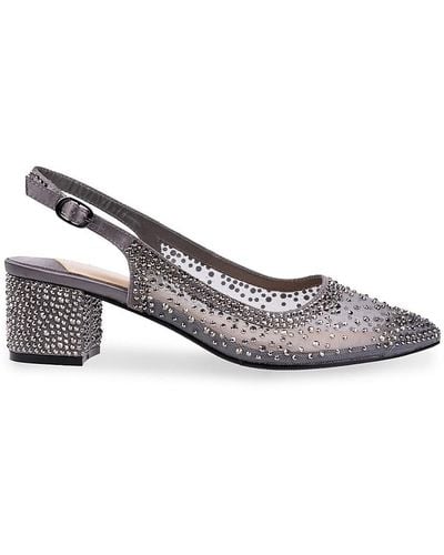Lady Couture Demi Embellished Slingback Court Shoes - Metallic