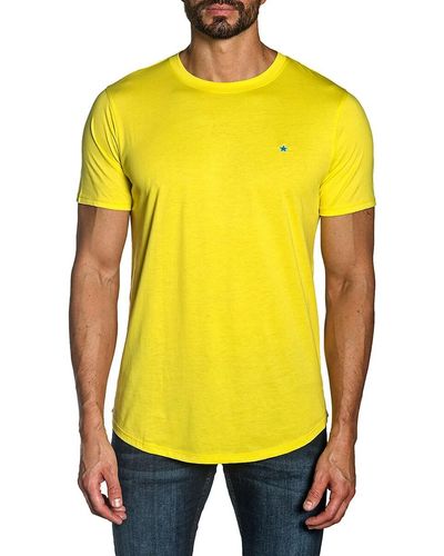 Jared Lang Star Embroidery Peruvian Cotton T-shirt - Yellow