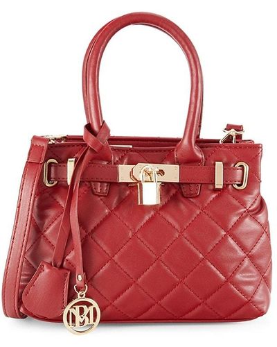 Badgley Mischka Quilted Two-Way Tote - Red