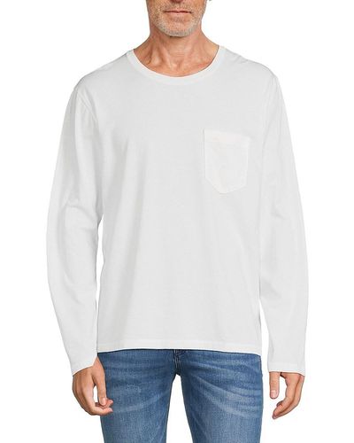 Billy Reid Long Sleeve Pima Cotton T Shirt - White