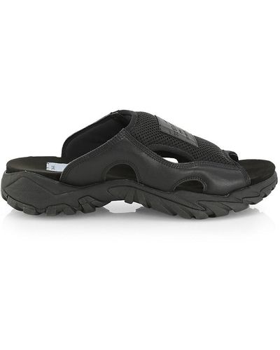 McQ Mcq Striae Slide Sandals - Black