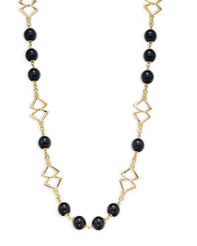 Kenneth Jay Lane Goldplated Beaded Long Necklace - Metallic