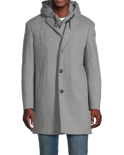 Cardinal Of Canada Rem Hooded Top Coat - Gray