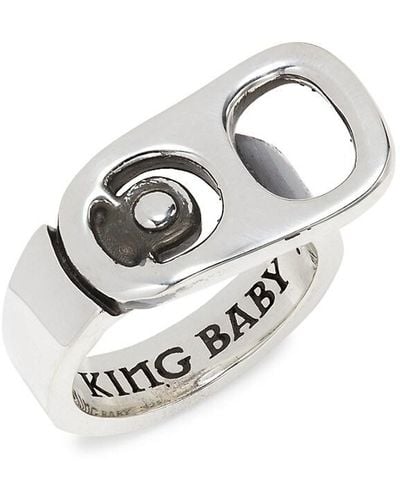 King Baby Studio Sterling Silver Pop Top Ring - White