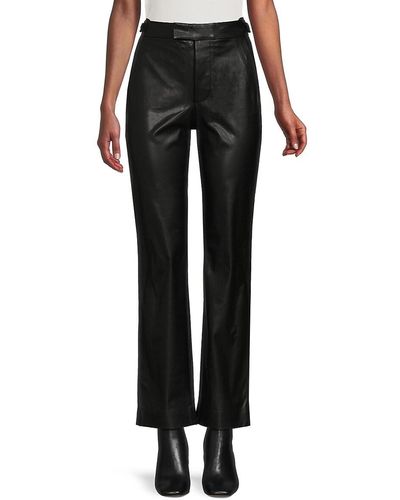 RTA Maren High Waist Faux Leather Trousers - Black