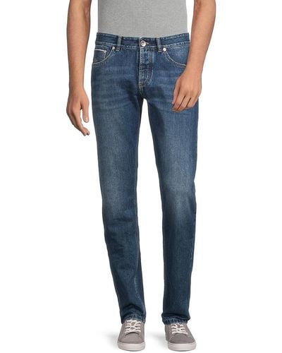 Brunello Cucinelli Traditional Fit Whiskered Jeans - Blue