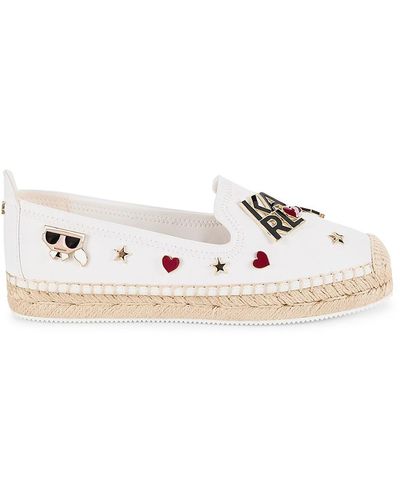 Karl Lagerfeld Malvie Logo Embellished Espadrilles - Pink