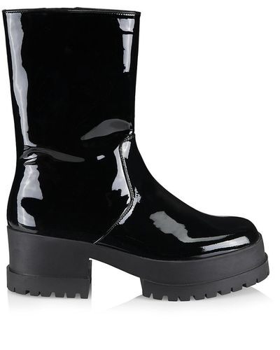 Robert Clergerie Wilmer Patent Leather Platform Boots - Black