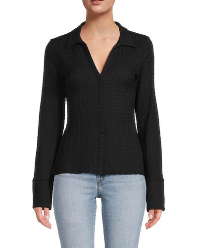 French Connection Tash Textured Top - Black
