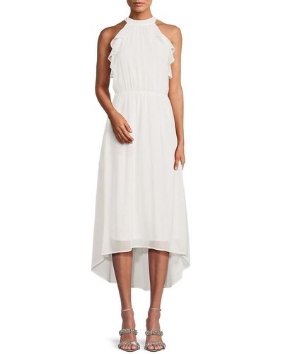 Vero Moda Ruffle Midi Dress - White