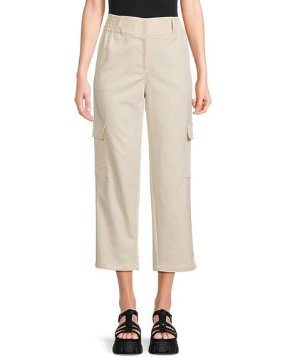 Nanette Lepore Solid Cargo Trousers - Natural