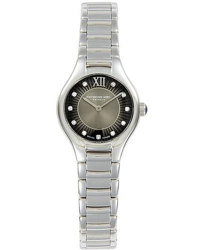 Raymond Weil Noemia 24Mm Stainless Steel & 0.058 Tcw Diamond Bracelet Watch - White