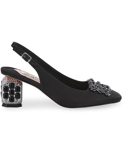 Lady Couture Precious Embellished Slingback Court Shoes - Black