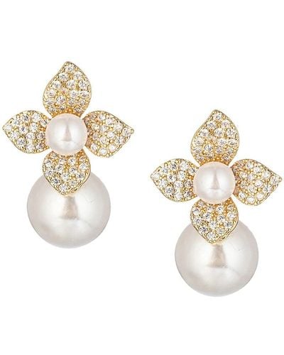 Eye Candy LA The Luxe Victoria Floral Cubic Zirconia Earring - Metallic