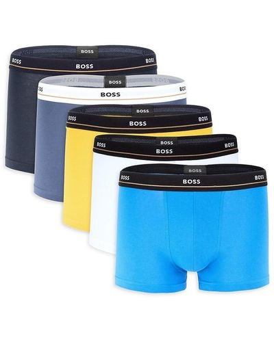 BOSS 5-Pack Solid Trunks - Blue