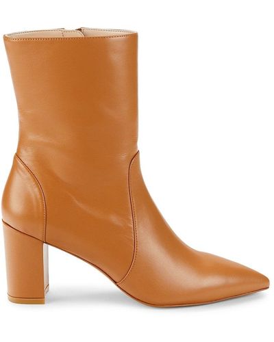 Stuart Weitzman Renegade Point Toe Leather Ankle Boots - Brown