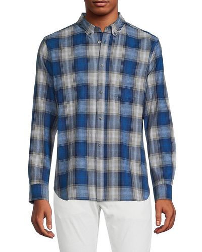 French Connection Plaid Flannel Shirt - Blue