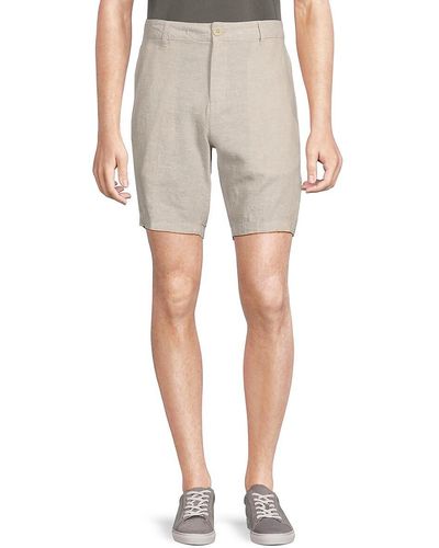 Saks Fifth Avenue Saks Fifth Avenue Linen Blend Bermuda Shorts - Natural