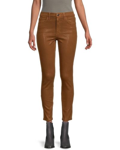 Joe's Jeans High Rise Coated Skinny Ankle Jeans - Brown