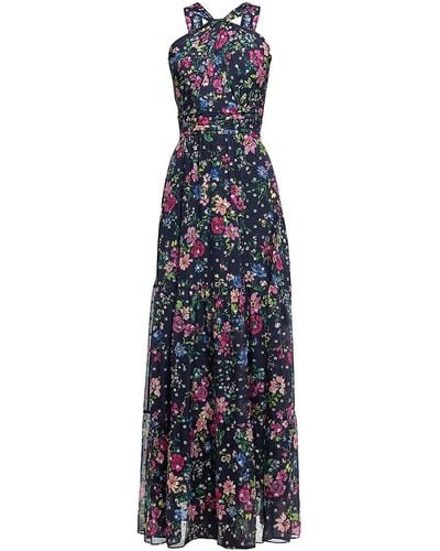 Shoshanna Nelle Floral Tiered Maxi Dress - Blue