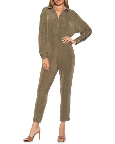 Alexia Admor Julia Long Sleeve Jumpsuit With Blouson Top - Natural