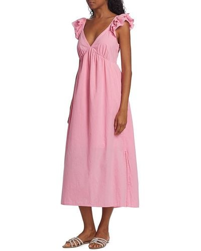 Xirena Leia Flutter Sleeve Maxi Dress - Pink