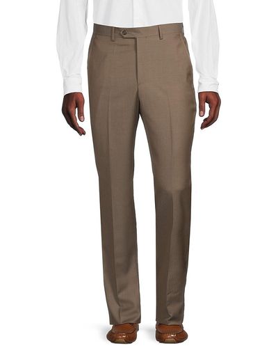 Santorelli Wool Solid Dress Pants - Grey