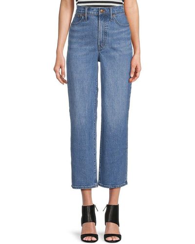 Madewell Knoxville Wash Wide Leg Cropped Jeans - Blue