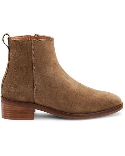 Aquatalia Carisa Suede Ankle Booties - Brown