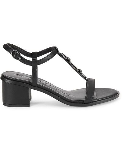 Karl Lagerfeld Hilary Block Heel Sandals - Black