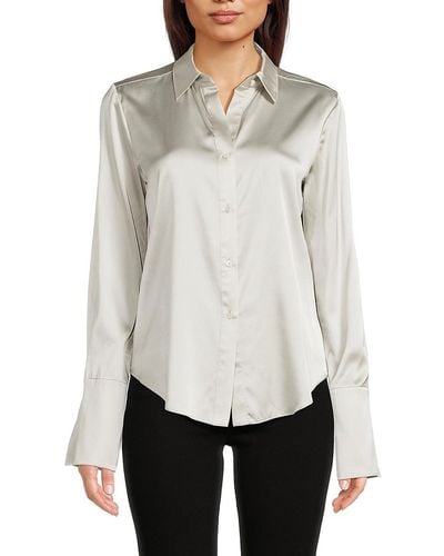 Twp Bessette Stretch Silk Charmeuse Shirt - White