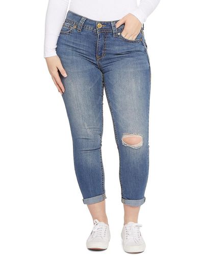 Seven7 High Rise Cropped Jeans - Blue