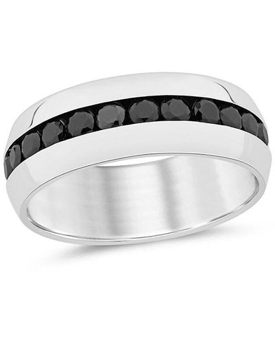 Saks Fifth Avenue Sterling Silver & 1 Tcw Diamond Band Ring - Black