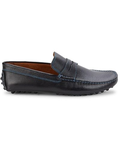 Donald J Pliner Leather Driving Loafers - Black