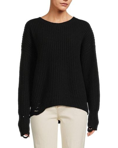 NSF Ross Chunky Ribbed Wool Blend Sweater - Black
