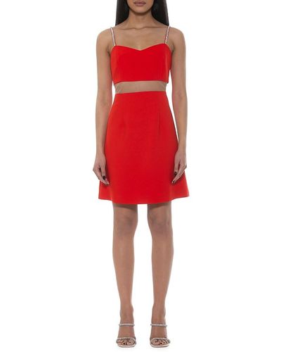 Alexia Admor Eloise Illusion Mini Fit And Flare Dress - Red