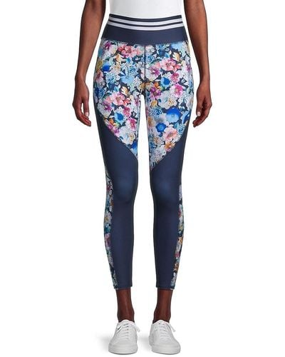Johnny Was Fall Dance Floral Leggings - Blue