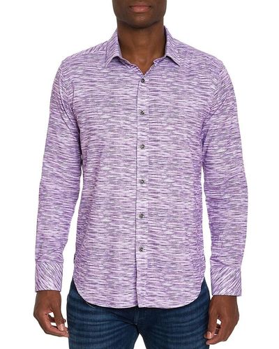 Robert Graham Light Year Space-dyed Button-up - Purple