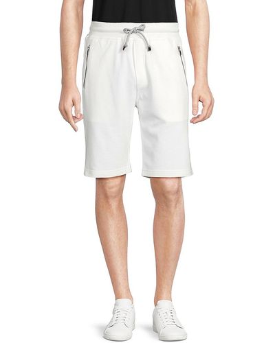 Brunello Cucinelli Solid Drawstring Flat Front Shorts - White