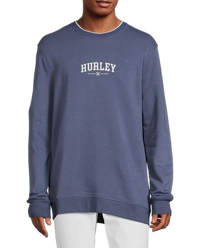 Hurley Logo Embroidery Sweatshirt - Blue