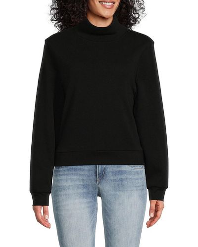 Andrew Marc Solid Mockneck Sweatshirt - Red