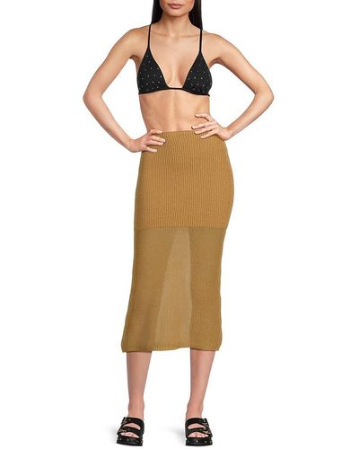 WeWoreWhat Knit Sheath Silhouette - Brown