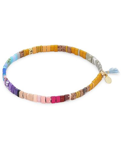 Shashi Tilu Dakota 14k Goldplated & Enamel Bead Bracelet - Multicolour