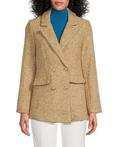 Wdny Double Breasted Wool Blend Blazer - Multicolor