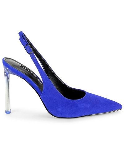 Nine West Felina Stiletto Heel Suede Court Shoes - Blue