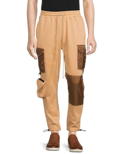 Reason Wheaties Contrast Trim Cargo Trousers - Natural
